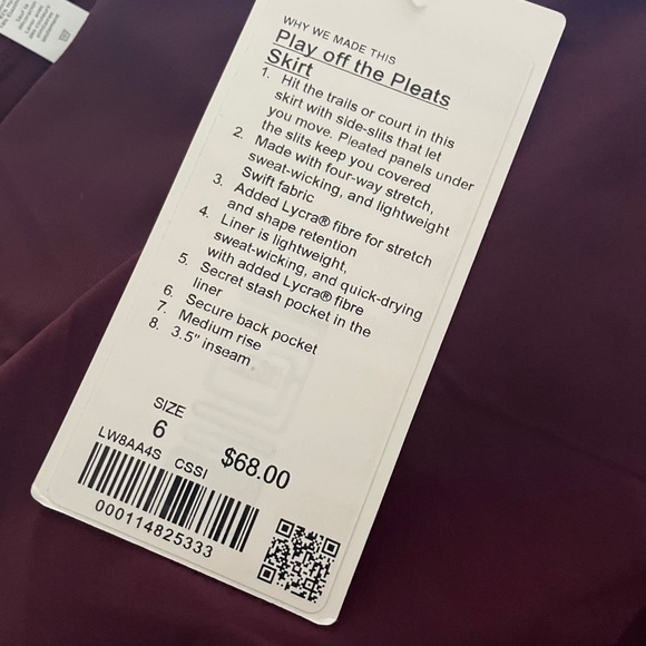 Lululemon Play Off Pleats Skirt NWT - Picture 4 of 4